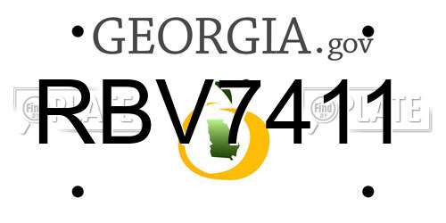 RBV7411 Georgia License Plate