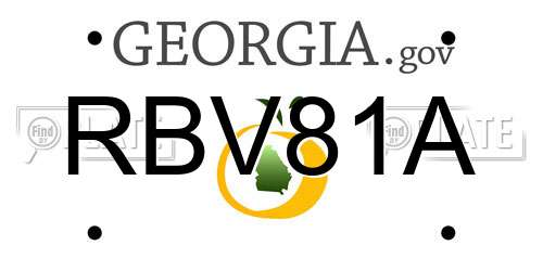 RBV81A Georgia License Plate