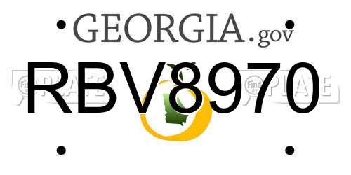 RBV8970 Georgia License Plate