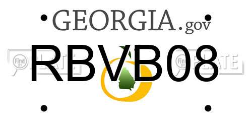 RBVB08 Georgia License Plate