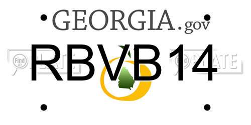 RBVB14 Georgia License Plate