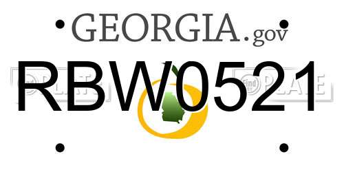 RBW0521 Georgia License Plate