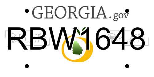 RBW1648 Georgia License Plate