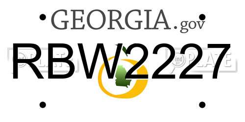 RBW2227 Georgia License Plate