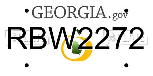RBW2272 Georgia License Plate