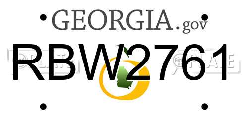 RBW2761 Georgia License Plate