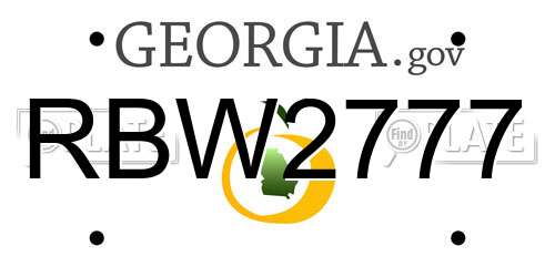 RBW2777 Georgia License Plate