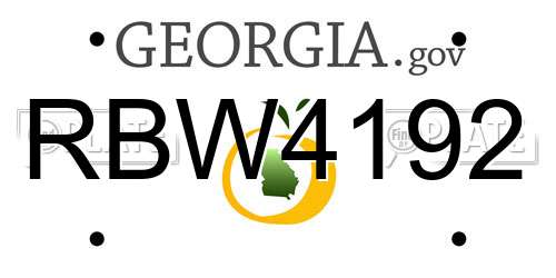 RBW4192 Georgia License Plate