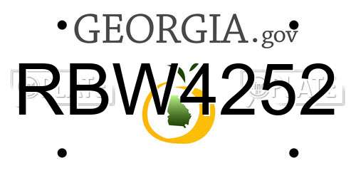 RBW4252 Georgia License Plate