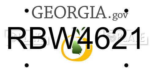 RBW4621 Georgia License Plate