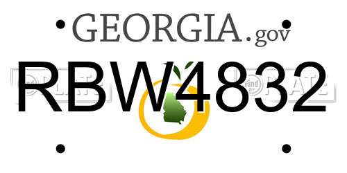 RBW4832 Georgia License Plate