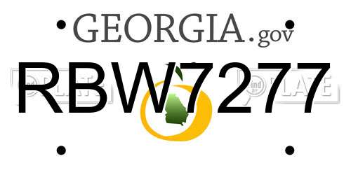 RBW7277 Georgia License Plate