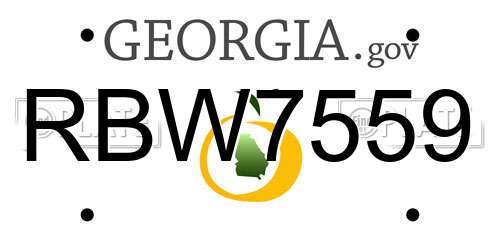 RBW7559 Georgia License Plate