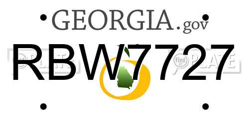 RBW7727 Georgia License Plate