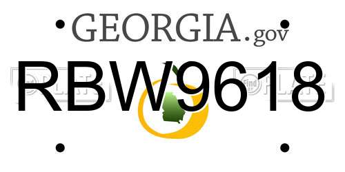 RBW9618 Georgia License Plate