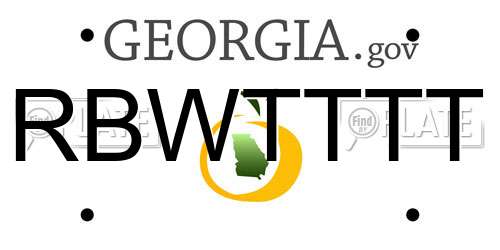RBWTTTT Georgia License Plate
