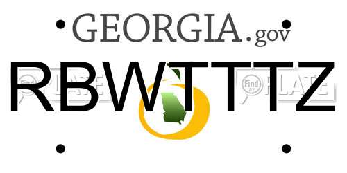 RBWTTTZ Georgia License Plate