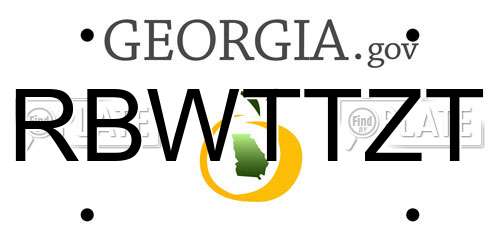 RBWTTZT Georgia License Plate
