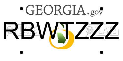 RBWTZZZ Georgia License Plate