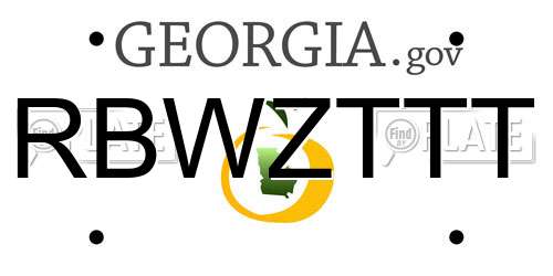 RBWZTTT Georgia License Plate