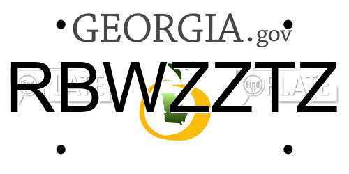 RBWZZTZ Georgia License Plate