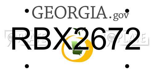 RBX2672 Georgia License Plate