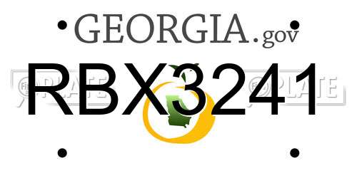 RBX3241 Georgia License Plate