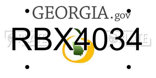 RBX4034 Georgia License Plate
