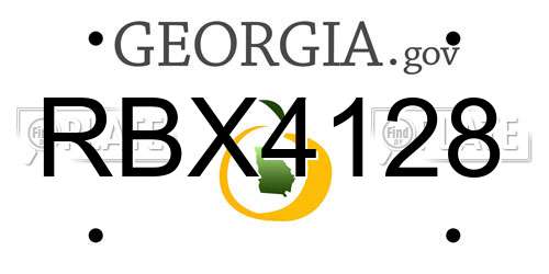 RBX4128 Georgia License Plate
