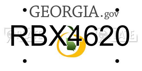 RBX4620 Georgia License Plate