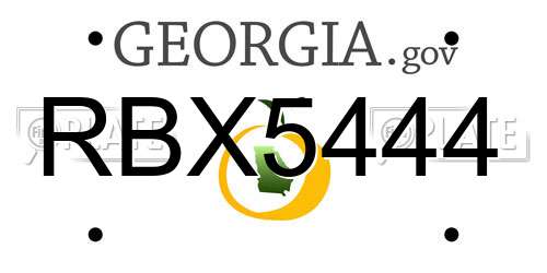 RBX5444 Georgia License Plate