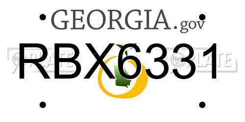 RBX6331 Georgia License Plate