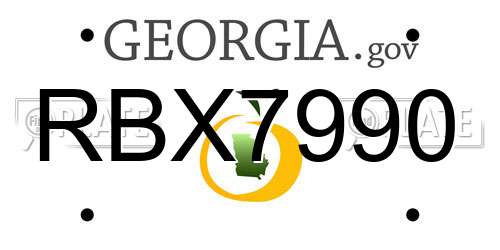 RBX7990 Georgia License Plate