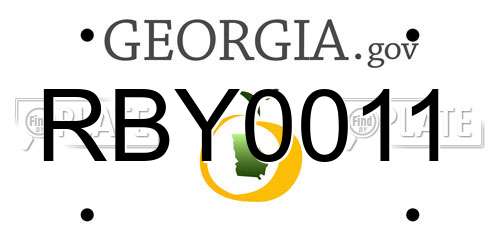 RBY0011 Georgia License Plate