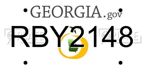 RBY2148 Georgia License Plate
