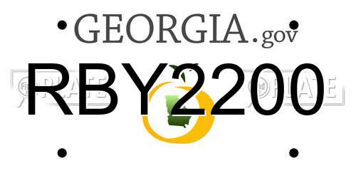 RBY2200 Georgia License Plate