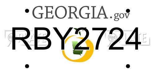 RBY2724 Georgia License Plate