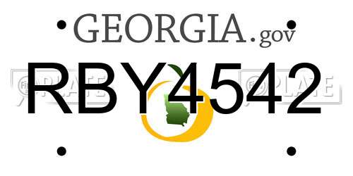 RBY4542 Georgia License Plate