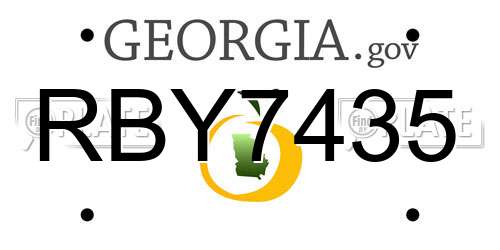 RBY7435 Georgia License Plate