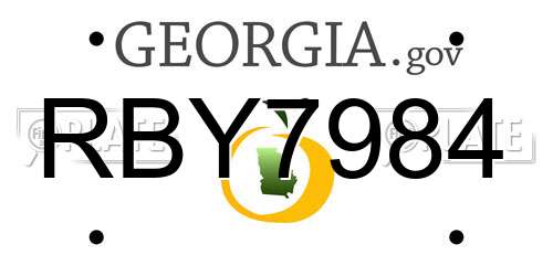 RBY7984 Georgia License Plate