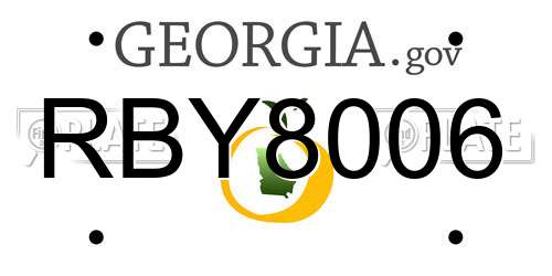 RBY8006 Georgia License Plate