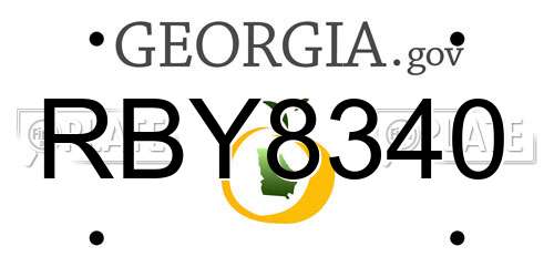 RBY8340 Georgia License Plate