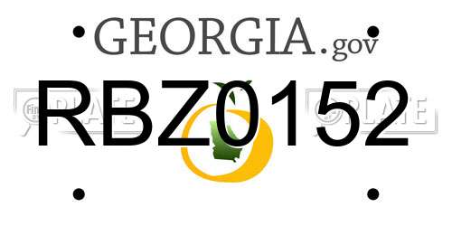RBZ0152 Georgia License Plate