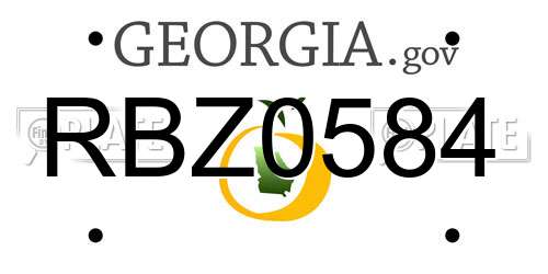 RBZ0584 Georgia License Plate