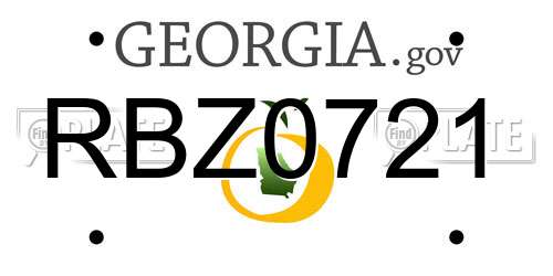 RBZ0721 Georgia License Plate
