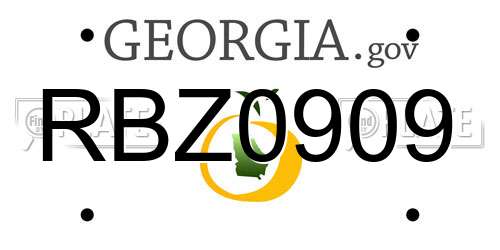 RBZ0909 Georgia License Plate