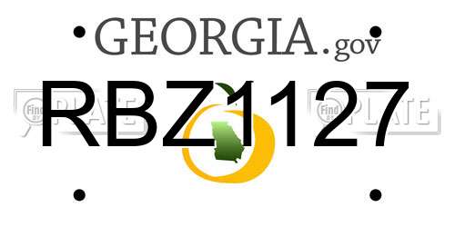 RBZ1127 Georgia License Plate