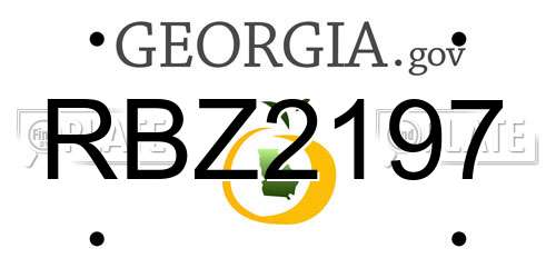 RBZ2197 Georgia License Plate