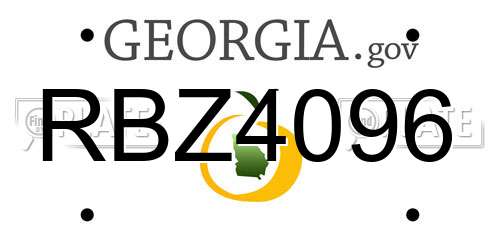 RBZ4096 Georgia License Plate