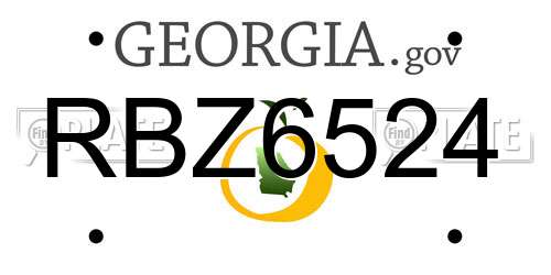 RBZ6524 Georgia License Plate